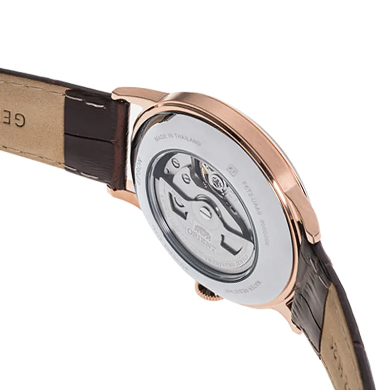 Orient Open Heart White Dial Rose Gold-tone Men's Watch- RA-AG0001S